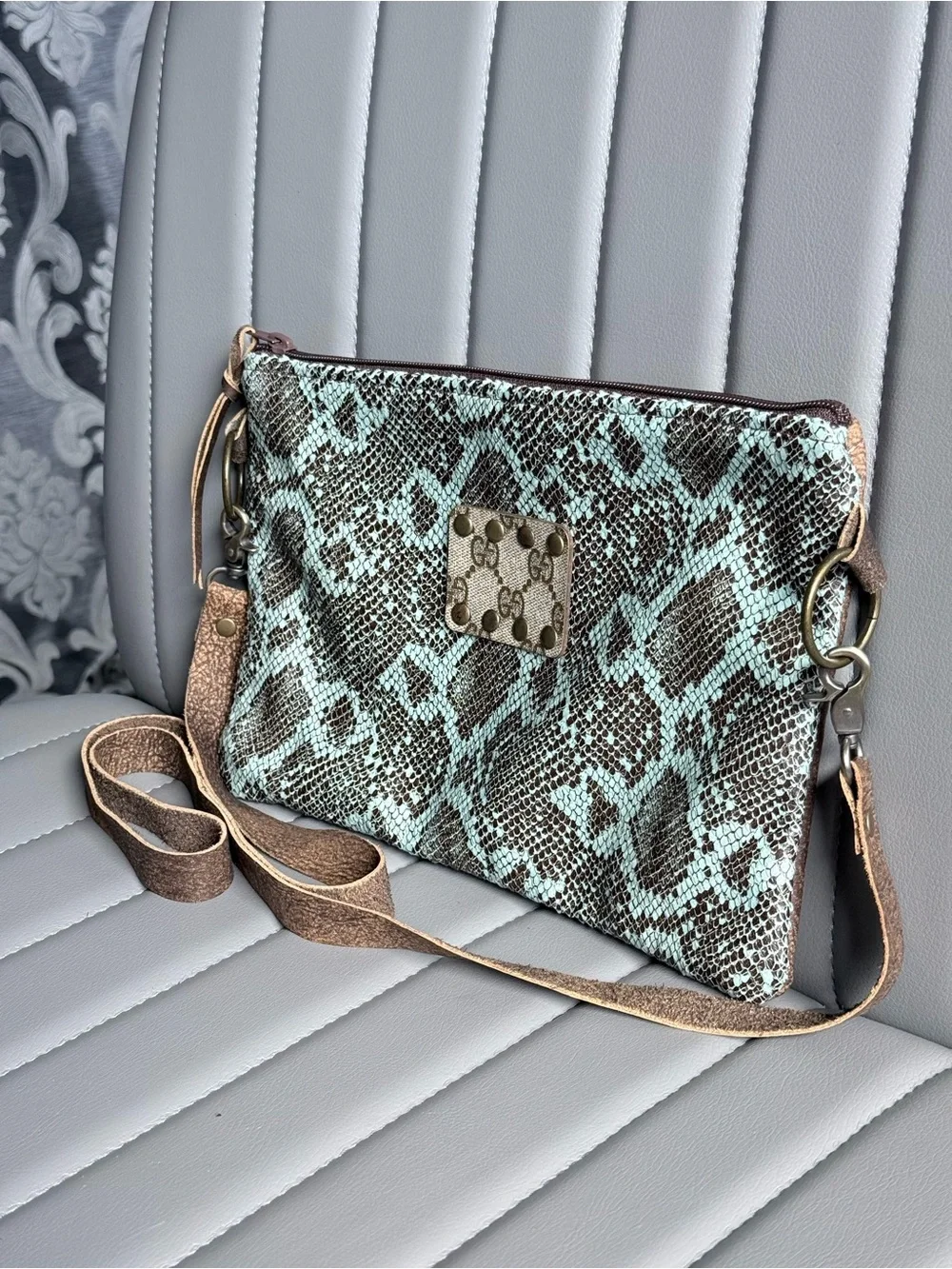 Keep it Gypsy Western Luxury Crossbody Bag Gucci Detail Upcycled Cowhide Leather